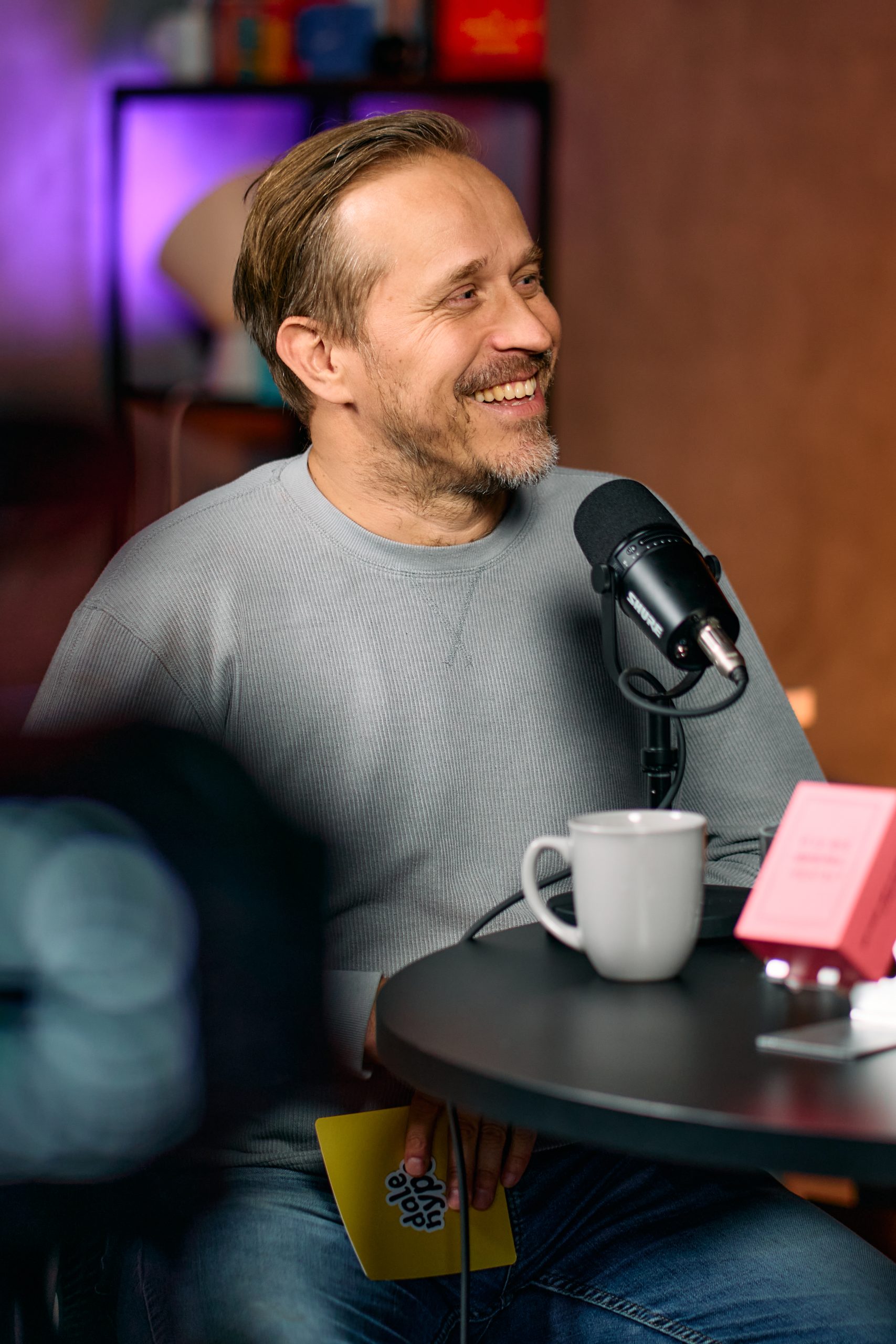 Tero Moliis recording the Demystify Life podcast